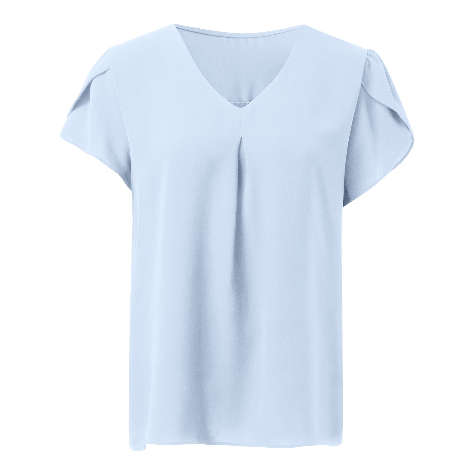 thumbnail image 5 of 2025 Top túnica de manga corta con cuello en V de gasa para mujer, ideal para leggings - Mezcla ligera de rayón, tallas S-XXL, 5 of 6